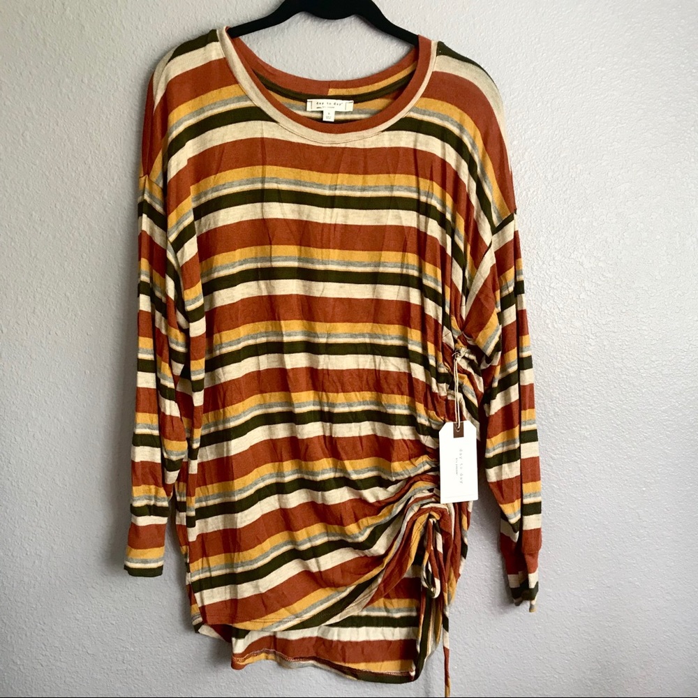 Day To Day Blu Pepper Striped Sweater Top Size S